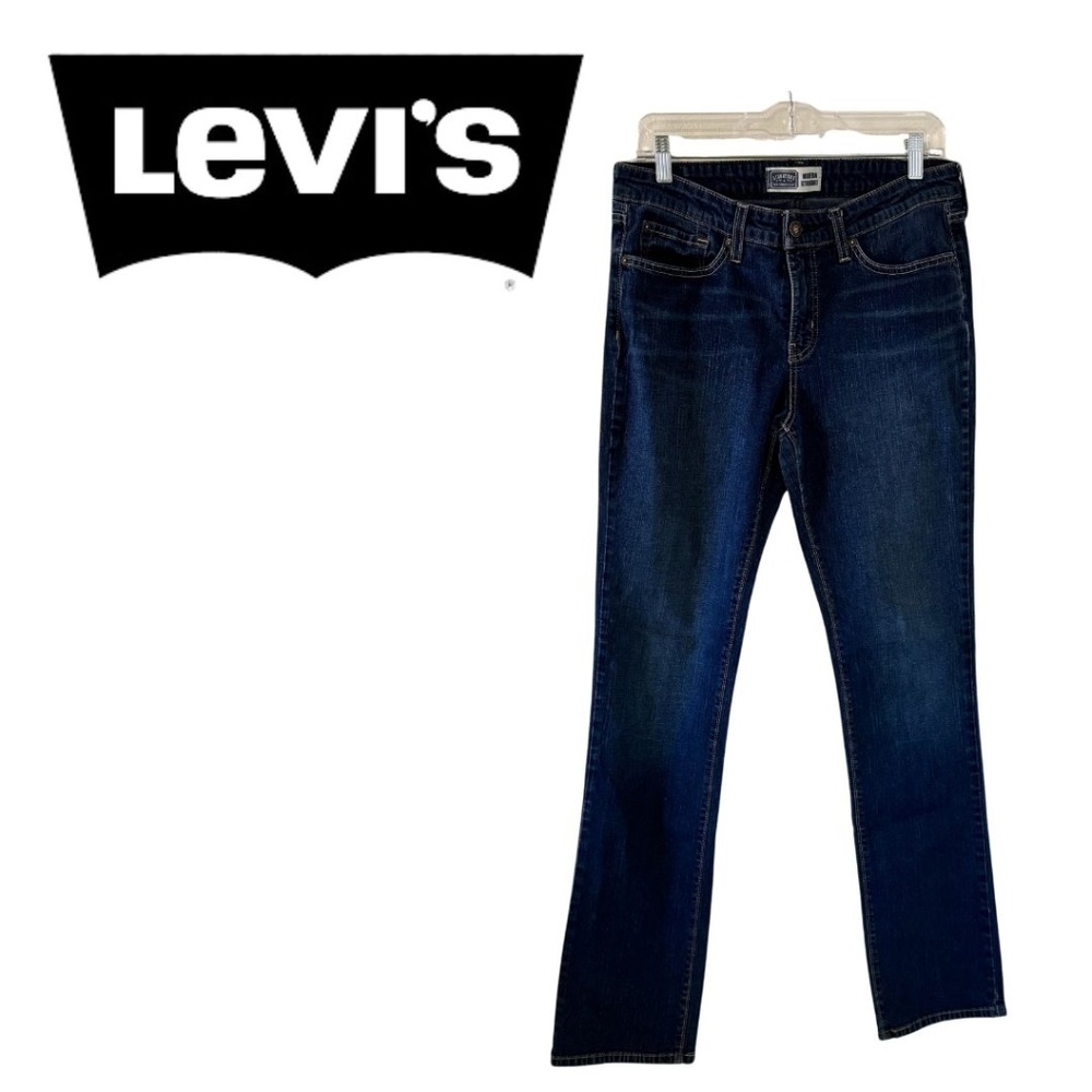 Levis Signature Modern Straight Dark Blue Wash Jeans Size 10